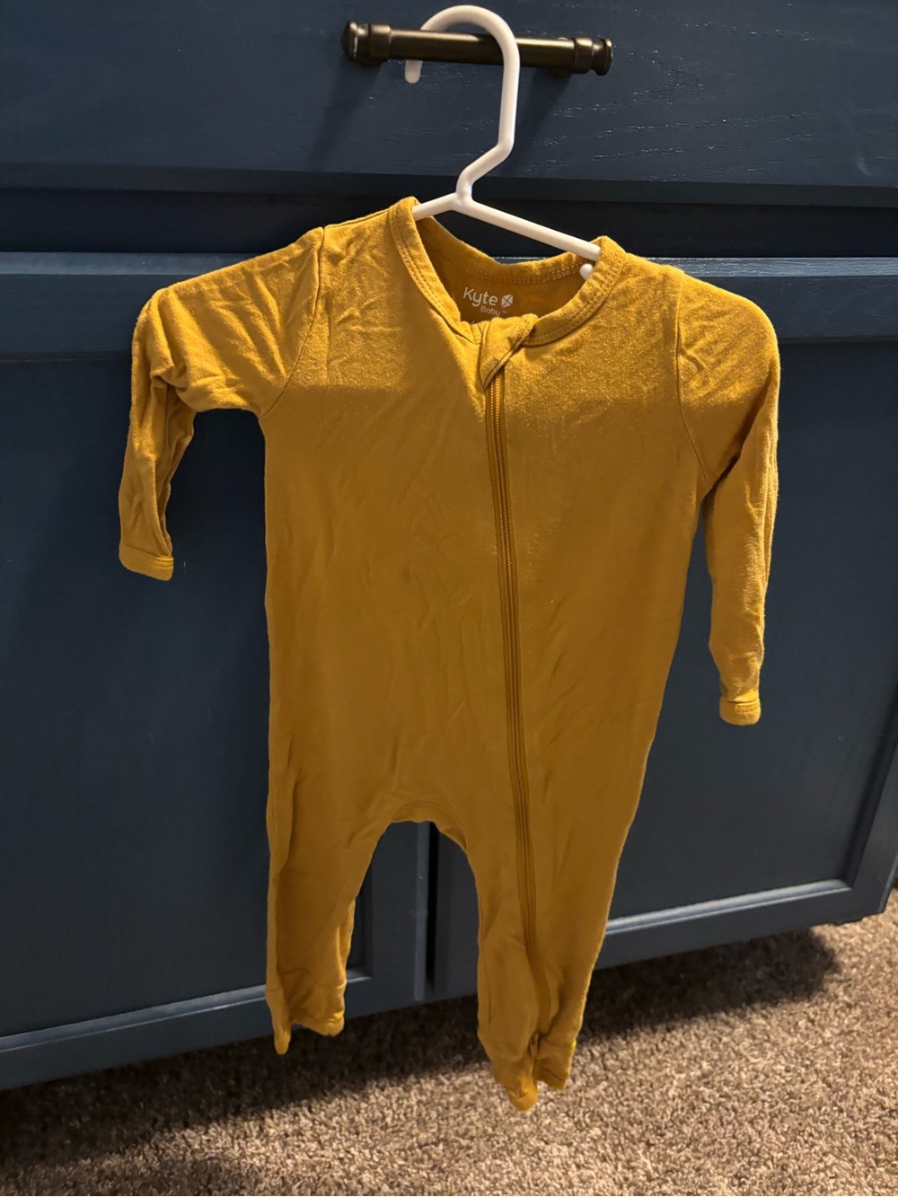 Kyte BABY Mustard Zip-Front Footie One-Piece